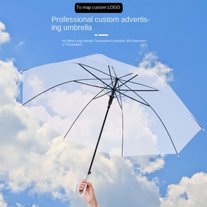 Dimanche créatif <span class=keywords><strong>petit</strong></span> frais longue poignée <span class=keywords><strong>Transparent</strong></span> droit publicité cadeau <span class=keywords><strong>parapluie</strong></span> 97cm diamètre ouvert fermeture manuelle - Product Image 1