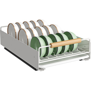 <span class=keywords><strong>Escurridor</strong></span> de Platos Extraíble con Bandeja Deslizante de Acero Inoxidable para Organizar el Gabinete del Fregadero de Cocina Moderna - Product Image 1
