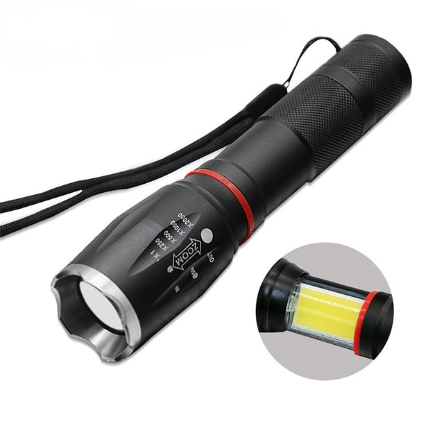 Aluminum Alloy Magnetic Slide COB LED Tactical Telescopic Flashlight