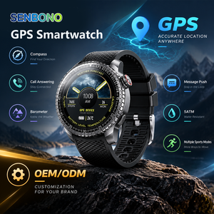 SENBONO MAX88 GPS <strong>Smart</strong> <strong>Watch</strong> 1.43'' HD Screen Built-In GPS Altimeter Barometer Compass AI Voice Compatible with Android &amp; IOS - Product Image 1