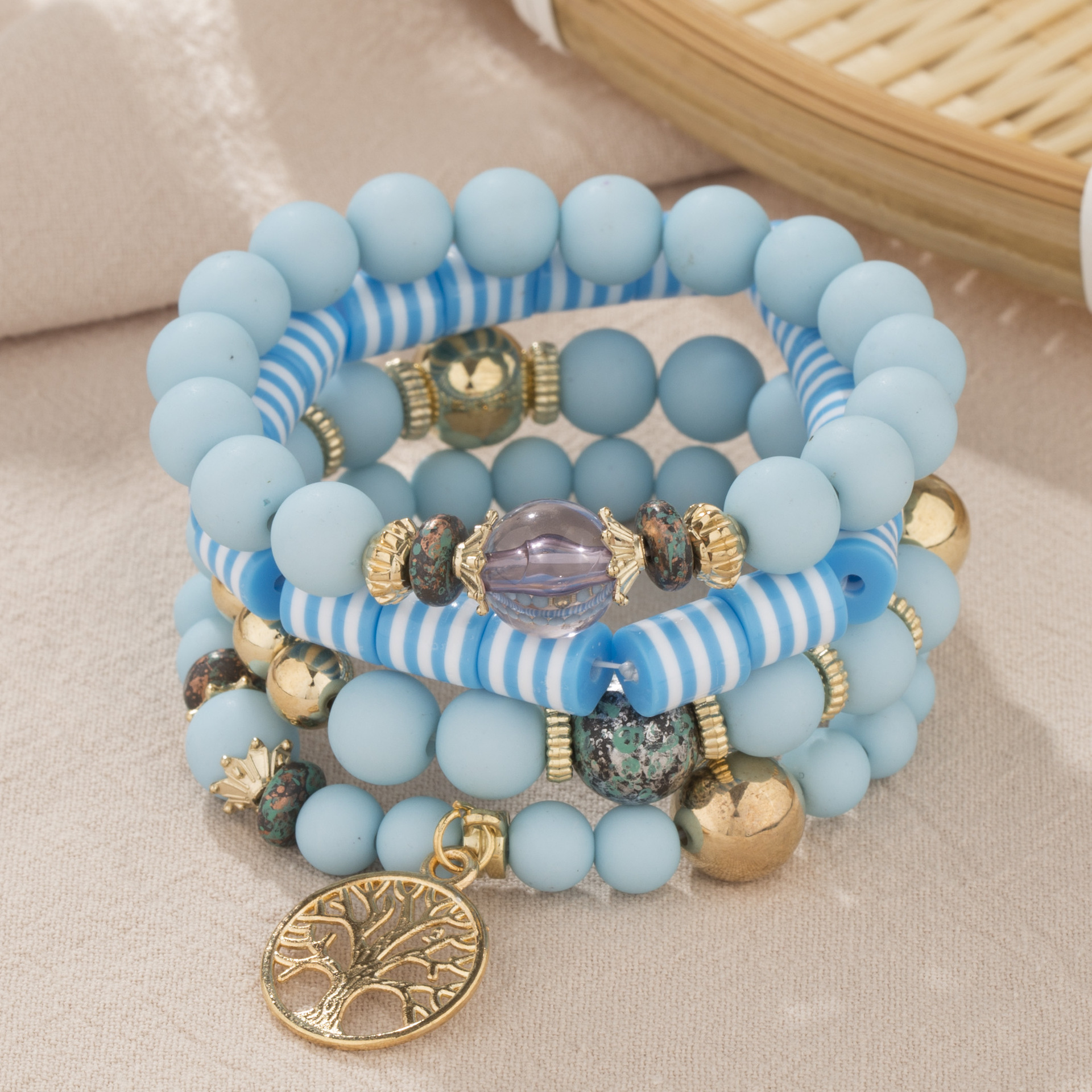 JW0101 Tree Layered Bracelet - Elegant Fringe Beaded Design