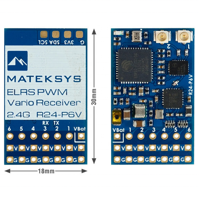 Wholesale MATEK EXPRESSLRS 2.4GHZ PWM VARIO RECEIVER, ELRS R24-P6V for FPV Drone