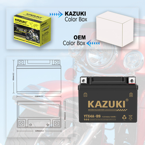 Аккумулятор для мотоцикла KAZUKI, 12В, для запуска малогабаритных мотоциклов, свинцово-кислотный, YTX7A <span class=keywords><strong>12N5</strong></span> 9BS - Product Image 3