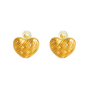 Boucles d'oreilles en or en forme de cœur, design géométrique, à porter tous les jours, bijoux de mode pour femmes - Product Image 3