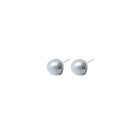 Boucles d'oreilles classiques pour femmes, perles grises de 10 mm, style baroque, perles d'eau douce naturelles uniques, noyaux de perles, argent 925