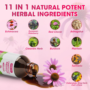 BẠCH HUYẾT thoát nước giọt với Echinacea, cơm cháy, cleavers thảo mộc, cây ngưu bàng, Calendula cho hệ thống bạch huyết hỗ trợ làm sạch giải độc gan - Product Image 2