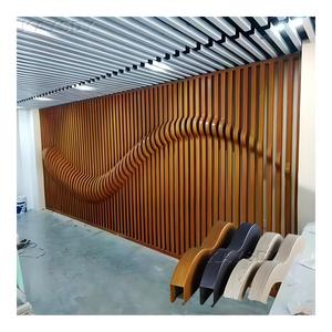 Hiện đại 3D lượn sóng kim loại nhôm tấm Tường chống cháy không thấm nước cho nội thất bên ngoài sử dụng khách sạn bệnh viện biệt thự sống hội trường - Product Image 6