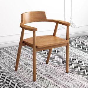 Silla <span class=keywords><strong>de</strong></span> <span class=keywords><strong>Comedor</strong></span> <span class=keywords><strong>de</strong></span> Madera Maciza <span class=keywords><strong>de</strong></span> Estilo Americano Moderno, para Hogar, Restaurante, Hoteles, Sala <span class=keywords><strong>de</strong></span> Estar, Lujo Ligero, Exterior, Banquete, Retro, con Respaldo - Product Image 1