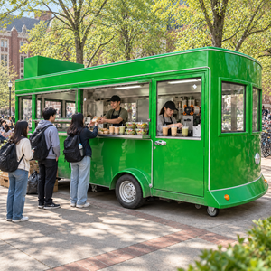 Remorque de Food Truck Style Capsule Verte 4,8m en Acier Inoxydable avec Évier pour Usage Extérieur - Product Image 1