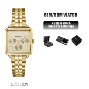 Nuevo Reloj de Cuarzo de Acero Inoxidable para Mujer, Estilo Ejecutivo, Cronógrafo Vintage, Calendario Semanal, Correa de Cuero Cuadrada - Product Image 2