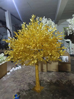 Grand arbre artificiel en feuilles d'or, style Banyan, pour décoration intérieure et extérieure, ST Chine