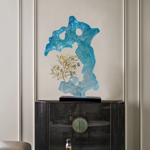 Escultura de Cristal Contemporánea con Arte Rupestre de Taihu, Adorno de Resina para Decoración de Interiores de Lujo - Product Image 4