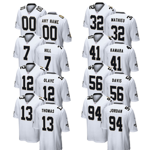 Maillot de football américain blanc 2026 New Orleans, personnalisé, brodé, pour jeunes, tenue de sport - Product Image 1