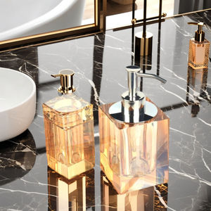 Ensemble de bain en cristal de luxe, couleur or, distributeur de savon liquide, flacon de gel douche, accessoire de salle de bain moderne de haute qualité pour hôtel - Product Image 3