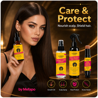 Kit d'installation de perruque en dentelle 6-en-1 : Colle forte + Spray dissolvant + Fixateur de bords + Traitement du cuir chevelu + Huile de croissance Marque privée