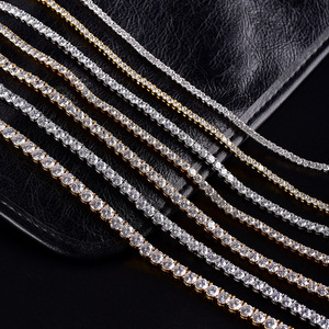 Kalung Rantai Tennis CZ Kuningan 2mm-6mm Satu Baris Model Iced Out untuk Pria Wanita, Stok Grosir Pabrik, Siap Kirim - Product Image 6