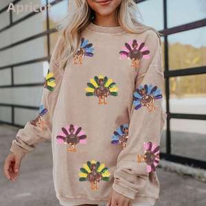 Nieuwe herfst- en winterkerstprint-sweatshirt voor dames, losse trui met lange mouwen, modieuze damessweater - Product Image 1