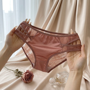 Culottes élégantes en nylon et dentelle pour femmes, taille mi-haute, en maille transparente, séchage rapide, respirantes, douces et extensibles, vente en gros - Product Image 2