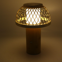 Lampe de table petite et silencieuse en bambou, style rétro moderne, veilleuse vintage, design nordique, lampe de chevet électrique pour séjour