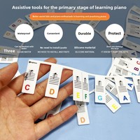 Autocollants de piano en silicone les plus vendus à l'international, sans adhésif, lavables, pour clavier électronique universel fin 88/61/54 touches