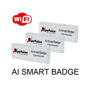 12 saat sürekli kayıt transkriscription çeviri ile AI WiFi akıllı rozet ses kaydedici - Product Image 1