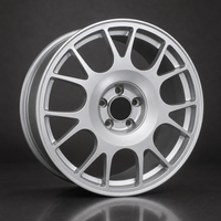 Nouvelle jante en alliage d'aluminium forgé 15 rayons style rallye argent mat logo personnalisé course 16-22 pouces 5x114.3
