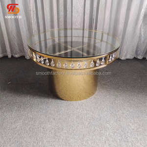 LEDA Wedding <b>Birthday</b> Party Decor Modern Design Outdoor Clear Glass Metal Frame Hotel Furniture Dining <b>Table</b> - Product Image 3