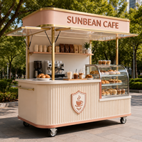 Nouvelle Arrivée Chariot à Café Mobile Kiosque à Café Extérieur avec Auvent Vitrine de Boulangerie pour Vente Ambulante Commerciale en Gros