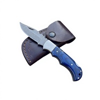 Couteaux Rajput de haute qualité, lame pliante en acier Damas, couteau de survie de poche, prix de gros d'usine, manche en bois Pakka, 58 HRC