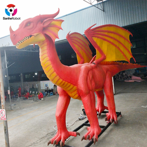 Dragon occidental rouge personnalisé de grande taille modèle de ptérosaure animatronique parc de dinosaures volants pour enfants scènes d'aéroport d'affichage intérieur - Product Image 1