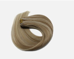 Extensiones de Cabello Humano Liso Largo Rubio Ceniza Ombre con Clip, Remy, Set Completo para Cabeza, Doble Trama, 100% Densidad - Product Image 5