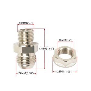 Automotive Turbocharger Oil Pan Drain <b>Plug</b> <b>Adapter</b> 10AN to M18x1.5 Stainless Steel Engine Part - Product Image 2