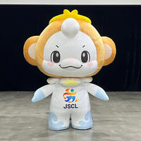 Costume gonflable en peluche de dauphin avec chapeau tête de singe, costume gonflable publicitaire, costume de mascotte personnalisé, personnage de dessin animé