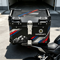 Coffre de moto en alliage d'aluminium étanche, personnalisé, 45L, sécurisé, verrouillable, design léger, fabriqué en Chine, pour une utilisation en toutes saisons