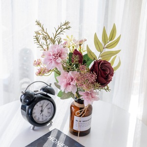 CallaFloral ช่อดอกไม้ประดิษฐ์ กุหลาบ ดาเลีย ผ้าพลาสติกถักทอ ตกแต่งผนังบ้าน ของตกแต่งบ้าน CF01262 - Product Image 1