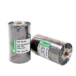 중국 <span class=keywords><strong>2026</strong></span> 신제품 90mm*300m 경제적인 왁스 레진 블랙 감열 전사 리본 (자브라 프린터용) - Product Image 5