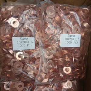 Joint en cuivre d'estampage massif de taille personnalisée OEM Rondelles plates en laiton bronze et <span class=keywords><strong>caoutchouc</strong></span> pour métal avec finition en zinc - Product Image 5