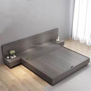 Affordable Commercial Hotel Furniture Set Solid Wood Queen Size Lift-up <b>Storage</b> Bed Frame With Integrated Headboard & Nightstand - Product Image 3