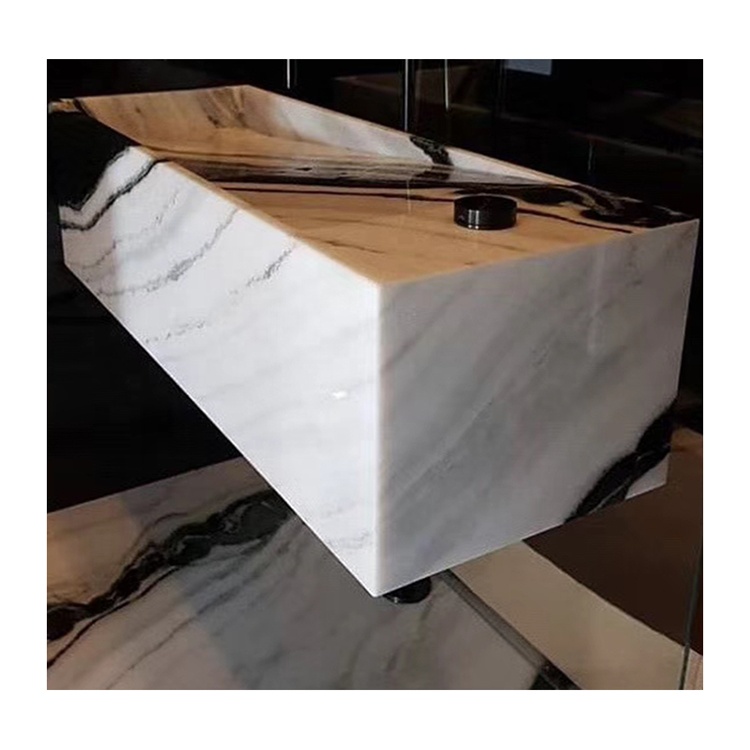 Столешница для ванной комнаты панда белый мраморный дизайн раковины для рук