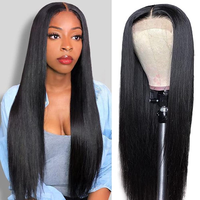 Perruques lisses en cheveux humains, Lace Front 13*4 HD, Ligne de cheveux centrale, Densité 200%, Sans colle, Pré-épilées