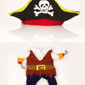 <b>Pirate</b> Dog Outfit Customizable Polyester Cartoon Two Legged Pet Coat Size M L XL - Product Image 3