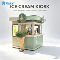 Quiosco Móvil Personalizado para Exteriores, Comercial, Prefabricado, para Venta de Postres y Dulces, para Centros Comerciales, Estacionamientos, Venta de Comida y Bebidas, OEM/ODM