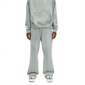 Pantalones Deportivos Anchos para Hombre, Cintura Elástica, Algodón, Casuales, Otoño, Gris - Product Image 1