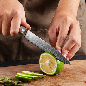 Conjunto de Presente de 8 Facas de Cozinha Profissionais Japonesas com Padrão Damasco a Laser em Aço Inoxidável para Fatiar e Santoku - Product Image 3