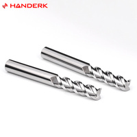 Fresa sin recubrimiento de carburo de tungsteno Hrc55 HANDERK, fresa de aluminio de carburo sólido de 3 flautas para máquina herramienta CNC