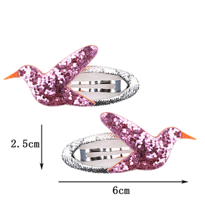 Mio 2 cái/bộ Dễ Thương Phim Hoạt Hình Động Vật Tóc <span class=keywords><strong>Bobby</strong></span> Pins Cô Gái Phụ Kiện Tóc Sequin Long Lanh BB Clip Kim Loại Tóc Barrette Set Cho Bé - Product Image 4