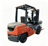 Chariot élévateur japonais d'occasion de 3 tonnes, hauteur de levage 4,5 mètres, déplacement latéral, dernier modèle fabriqué au Japon, moteur diesel, pneus pleins, deux étages
