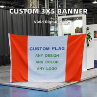Drapeau promotionnel personnalisé 3x5 pieds pour événements sportifs d'équipe, bannière extérieure, impression par sublimation sur polyester/nylon