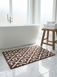 <span class=keywords><strong>Tapis</strong></span> de salle de bain modernes en peluche ultra douce, fabriqués à la machine, antidérapants avec dos en caoutchouc, absorbants en microfibre, lavables, pour douche - Product Image 2