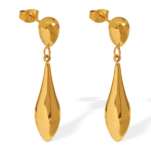 Water Drop <b>Stud</b> Earrings 18K Gold Plated Zinc Alloy Party Fashion Jewelry EH857 - Product Image 5